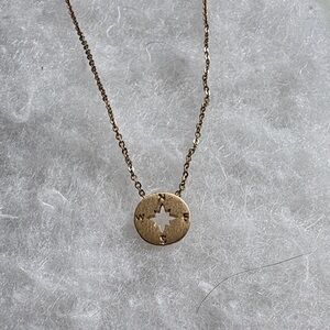 Gold Compass Pendant Necklace